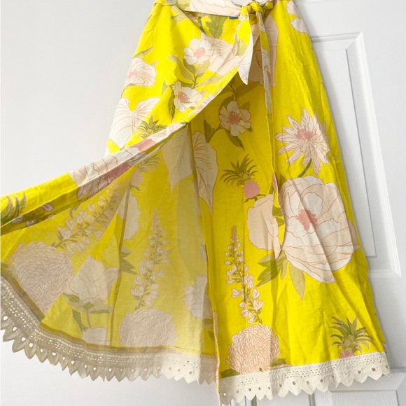 Farm Rio Garden Linen Blend Wrap Skirt, Size L - Picture 6 of 14
